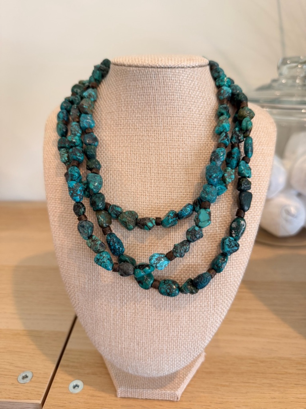Turquoise Chip Multi-Strand Necklace - Unbranded